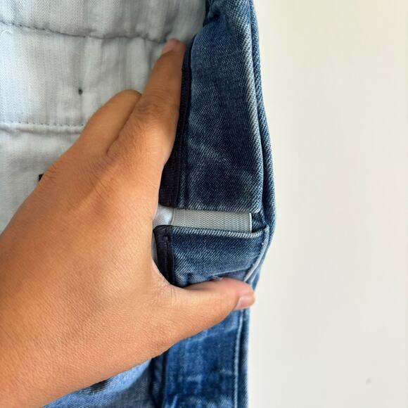 Women’s 90s Y2K Medium Wash Baggy Straight-Leg Jeans Elastic Waistband Size 38 - Picture 9 of 11